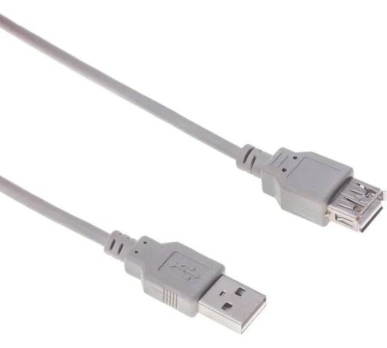 Кабель BURO USB A(m) USB A(f), 1.8м, (BHP RET USB_AF18), серый, блистер 485537