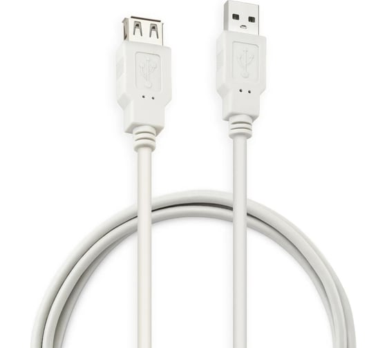 Кабель BURO USB A(m) USB A(f), 1.8м, (USB2.0-AM-AF-1.8M-MG), ферритовые кольца, серый 817265