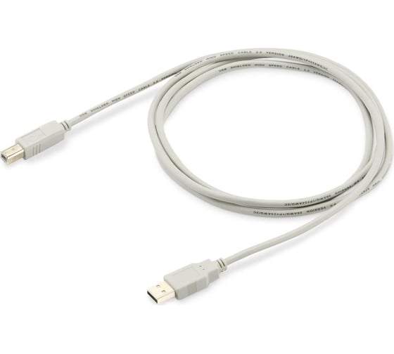 Кабель BURO USB A(m) USB B(m), 1.8м, (USB2.0-AM/BM), серый 817258 1