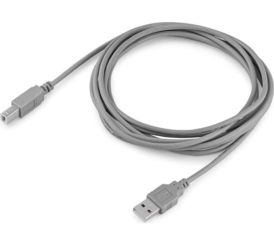 Кабель BURO USB A(m) USB B(m), 3м, (BHP RET USB_BM30), серый, блистер 485536