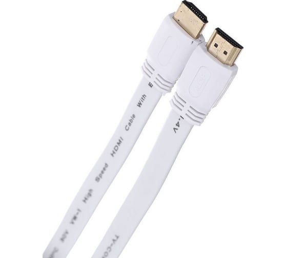 Цифровой плоский кабель TV-COM HDMI-HDMI 1.4V 1m белый CG200FW-1M