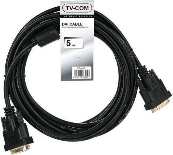 Кабель TV-COM DVI-DDVI-D, 1080p, экран, ферритовые кольца, 5м CG441D-5M CG441D-5M