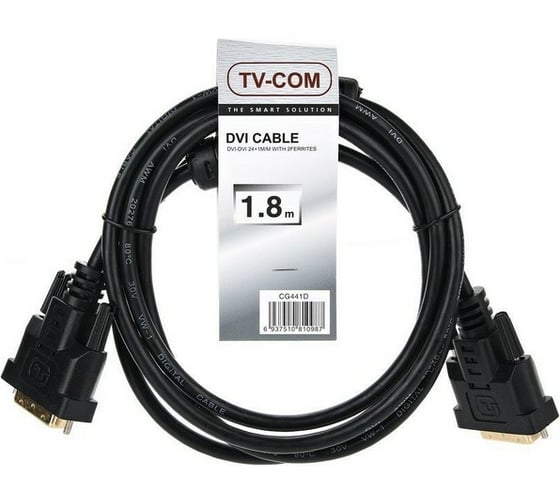 Кабель TV-COM DVI-D DVI-D, 1080p, экран, ферритовые кольца, 1.8м CG441D-1.8M