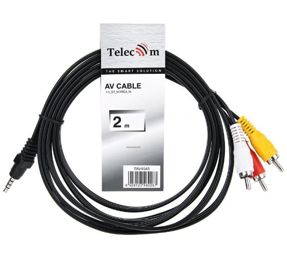 Соединительный кабель Telecom 3.5 Jack /M/-3 RCA /M/ TAV4545-2M