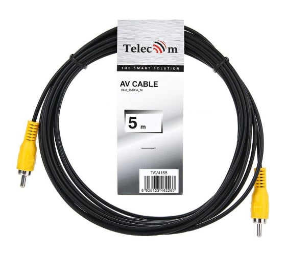 Соединительный кабель Telecom RCA /M/-RCA /M/ черный 5m TAV4158-5M