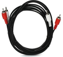 Соединительный кабель VCOM 2xRCA /M/ - 2xRCA /M/ черный 3m, VAV7158-3M