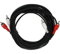 Соединительный кабель VCOM 2xRCA /M/ - 2xRCA /M/ черный 5m, VAV7158-5M