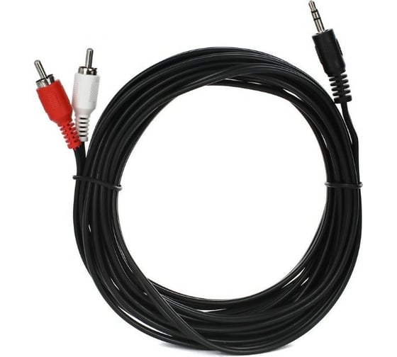 Соединительный кабель VCOM 3.5 Jack /M/ - 2xRCA /M/, стерео, аудио, 5.0м VAV7183-5M