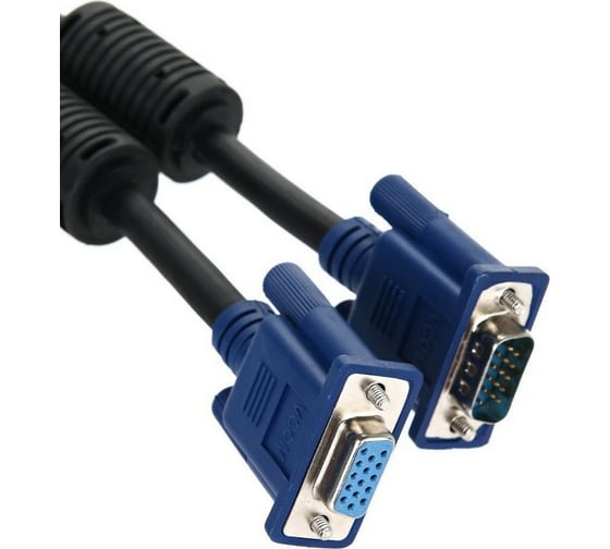 Удлинительный кабель VCOM Монитор-SVGA card /15M-15F/ 5m, 2 фильтра VVG6460-5M VVG6460-5MO