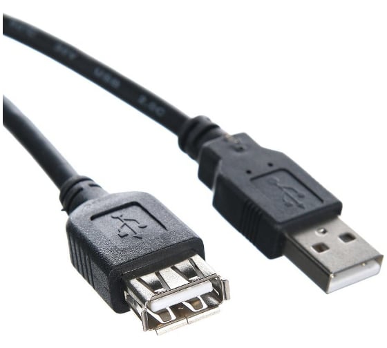Удлинительный кабель Telecom USB2.0 Am--Af 1,5 м, черный TUS6990-1.5M