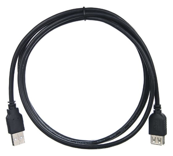 Удлинительный кабель Telecom USB2.0 Am--Af 1,5 м, черный TUS6990-1.5M
