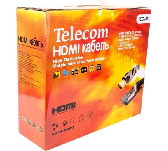 Кабель Telecom HDMI-19M --- HDMI-19M ver 2.0, 4K*30Hz, 20m 2F PRO TCG220F-20M