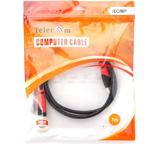 Кабель Telecom HDMI-19M --- HDMI-19M, ver 2.0, 4K*60Hz, 1m, PRO TCG220-1M