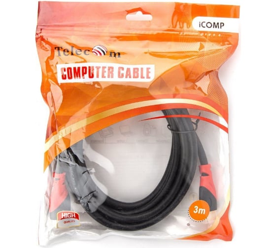 Кабель Telecom HDMI-19M --- HDMI-19M, ver 2.0, 4K*60Hz, 3m, 2F PRO TCG220F-3M