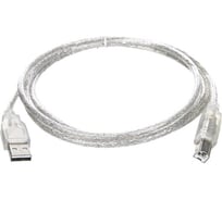 Кабель Telecom USB2.0 A--B 1.5м, прозрачная изоляция TUS6995-1.5M