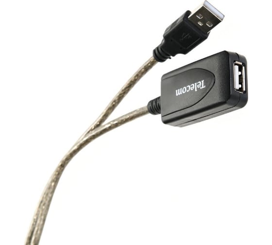 Удлинительный активный кабель Telecom USB2.0-repeater, Am--Af, 10м TUS7049-10M