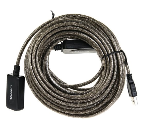 Удлинительный активный кабель Telecom USB2.0-repeater, Am--Af, 15м TUS7049-15M