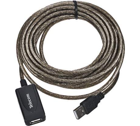 Удлинительный активный кабель Telecom USB2.0-repeater, Am--Af, 5м TUS7049-5M