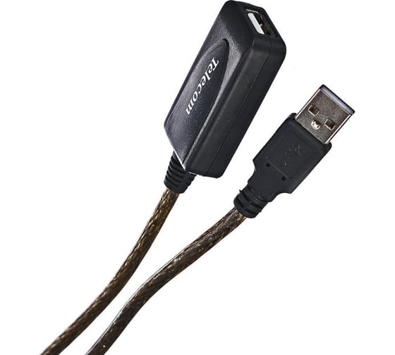 Удлинительный активный кабель Telecom USB2.0-repeater, Am--Af, 5м TUS7049-5M