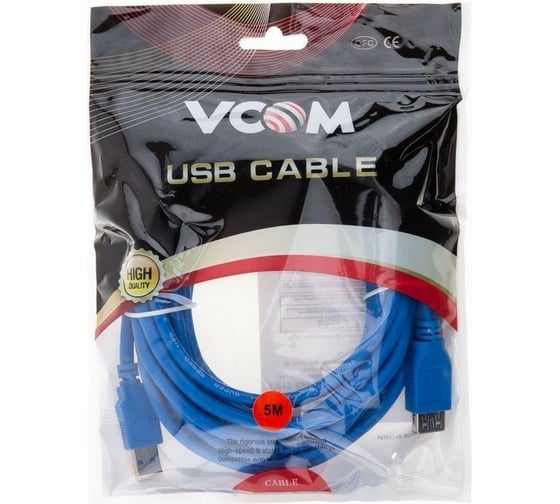 Удлинительный кабель VCOM USB3.0 Am-Af 5m /VUS7065-5M