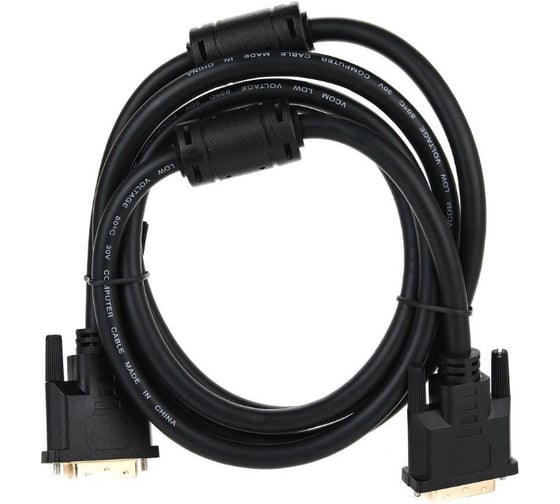 Кабель VCOM DVI-DVI Dual Link /25M-25M/, 1.8m, 2 фильтра VDV6300-1.8M 1