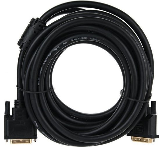 VCOM Кабель DVI-DVI Dual Link /25M-25M/, 5m, 2 фильтра VDV6300-5M 1