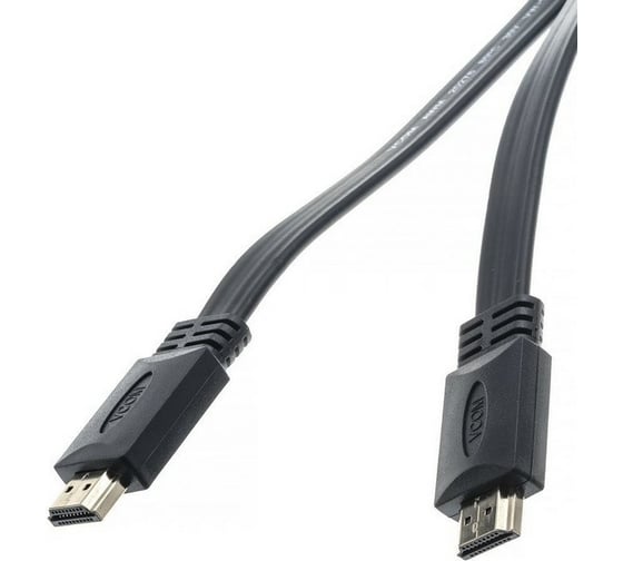 Плоский кабель VCOM HDMI 19M/M, ver. 2.0, 4K60 Hz 1m CG522F-1M