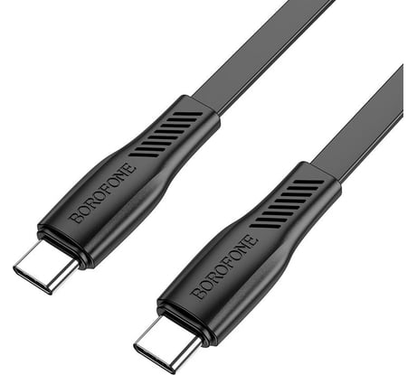 Кабель Borofone bx85 auspicious type-c - type-c 1 метр, 60 w, 3a, пвх, черный 23752-BX85ttBK