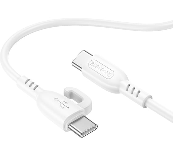 Кабель Borofone bx91 symbol type-c - type-с 1 метр, 60w, 3a, пвх, белый 23752-BX91ttW 1