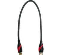 Кабель VCOM HDMI 19M/M ver. 2.0 black red, 0.5m CG525-R-0.5