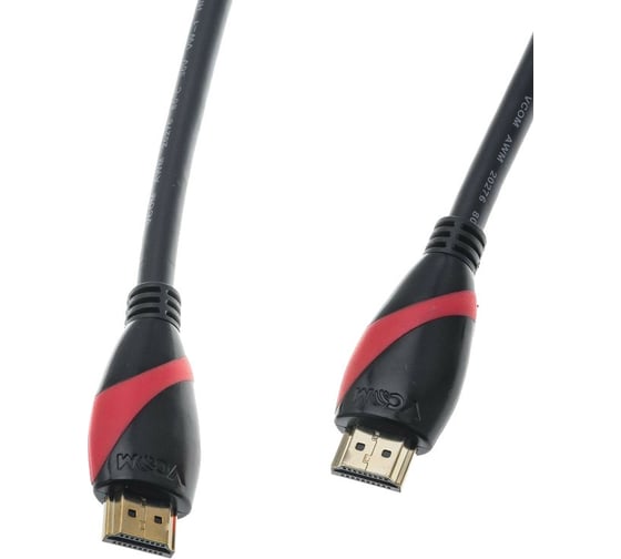 Кабель VCOM HDMI 19M/M ver. 2.0 black red, 0.5m CG525-R-0.5