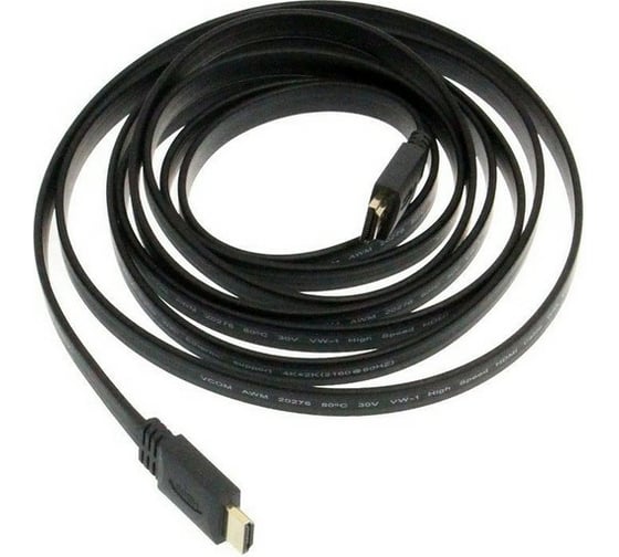 Плоский кабель VCOM HDMI 19M/M, ver. 2.0, 4K60 Hz 3m CG522F-3M