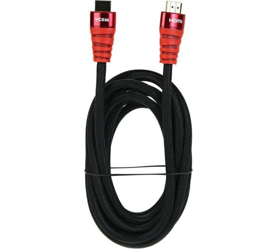Кабель VCOM HDMI 19M/M ver. black and red 2.0, 3m Blister CG526S-R-3M 1