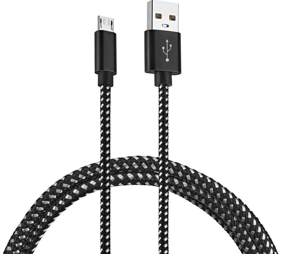 Кабель BURO Braided BHP RET MICUSB-BR USB (m)-micro USB (m) 1м черный 485604