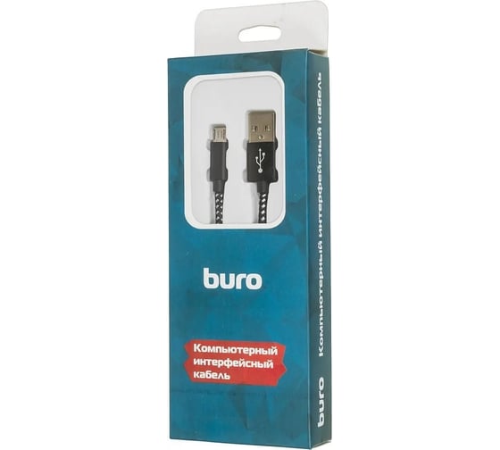 Кабель BURO Braided BHP RET MICUSB-BR USB (m)-micro USB (m) 1м черный 485604