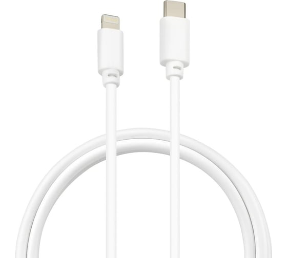 Кабель BURO PD18W USB Type-C (m)-Lightning (m) 1м, белый 1503805