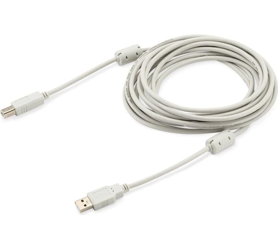 Кабель BURO USB A(m) USB B(m) 5м (USB2.0-AM/BM-5M-MG) феррит.кольца 817262 1