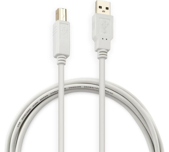 Кабель BURO USB A(m) USB B(m) 5м (USB2.0-AM/BM-5M-MG) феррит.кольца 817262