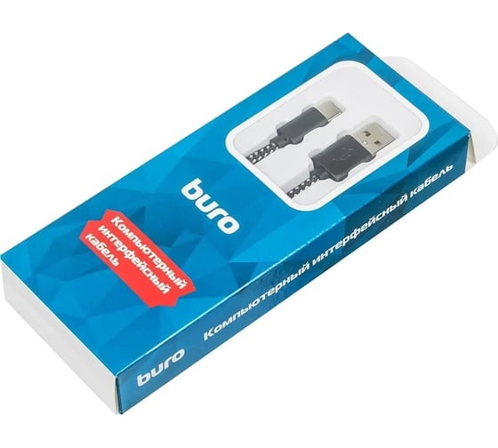 Кабель BURO Braided BHP RET TYPEC1 USB (m)-USB Type-C (m) 1м 488066