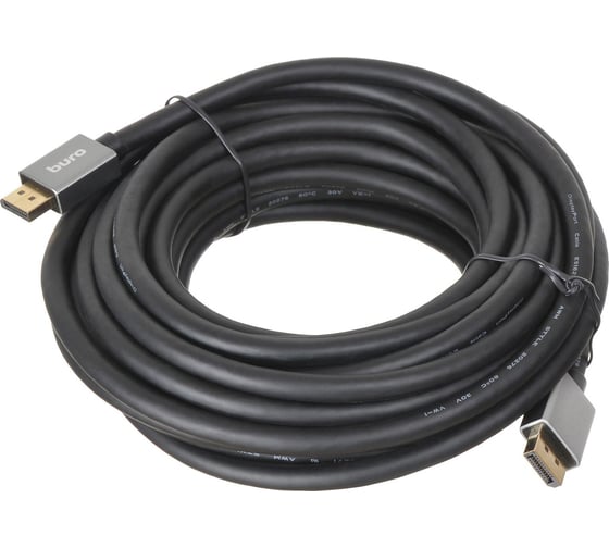 Кабель аудио-видео BURO DisplayPort (m)/DisplayPort (m) 10 м, позолоченные контакты, черный (BHP-DPP-1.4-10G) 1478867 1