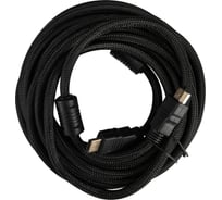 Кабель аудио-видео BURO HDMI (m)/HDMI (m) 5 м, ферритовые кольца, позолоченные контакты, черный (HDMI-V1.4-5MC) 1478155