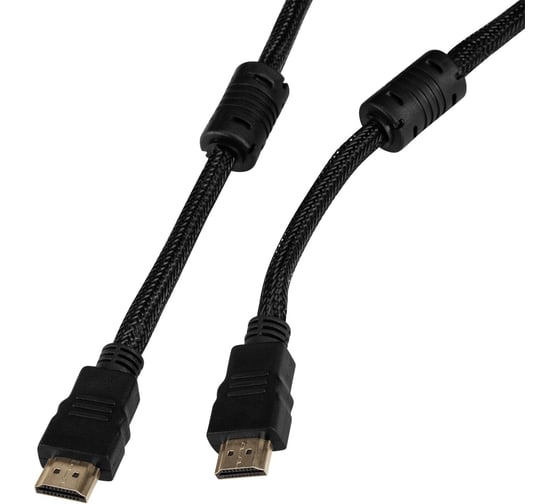 Кабель аудио-видео BURO HDMI (m)/HDMI (m) 5 м, ферритовые кольца, позолоченные контакты, черный (HDMI-V1.4-5MC) 1478155