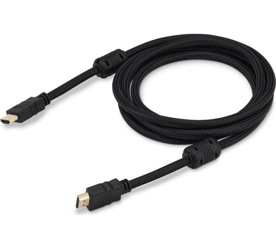 Кабель аудио-видео BURO HDMI (m)/HDMI (m) 5 м, ферритовые кольца, позолоченные контакты, черный (HDMI-V1.4-5MC) 1478155