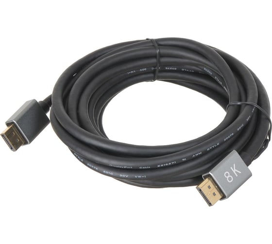 Кабель аудио-видео BURO DisplayPort (m)/DisplayPort (m) 5 м, позолоченные контакты, черный (BHP-DPP-1.4-5G) 1478864