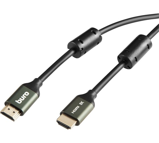 Кабель аудио-видео BURO HDMI (m)/HDMI (m) 3 м, ферритовые кольца, позолоченные контакты, черный (BHP-HDMI-2.1-3G) 1478845