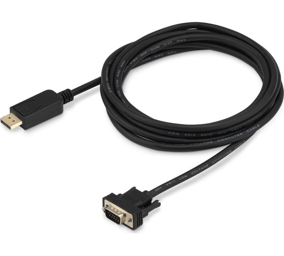 Кабель аудио-видео BURO 1.1v DisplayPort (m)/VGA (m) 3 м, позолоченные контакты, черный BHP DPP_VGA-3 1147207 1