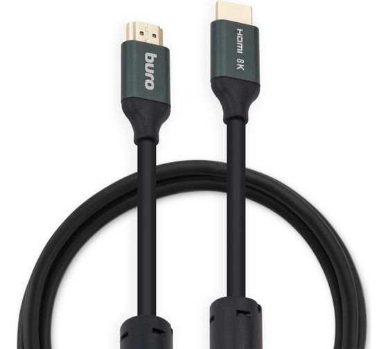 Кабель аудио-видео BURO HDMI (m)/HDMI (m) 2 м, ферритовые кольца, позолоченные контакты, черный (BHP-HDMI-2.1-2G) 1478838