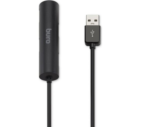Разветвитель BURO USB 2.0 BU-HUB4-0.5R-U2.0 4 порта, черный 436325