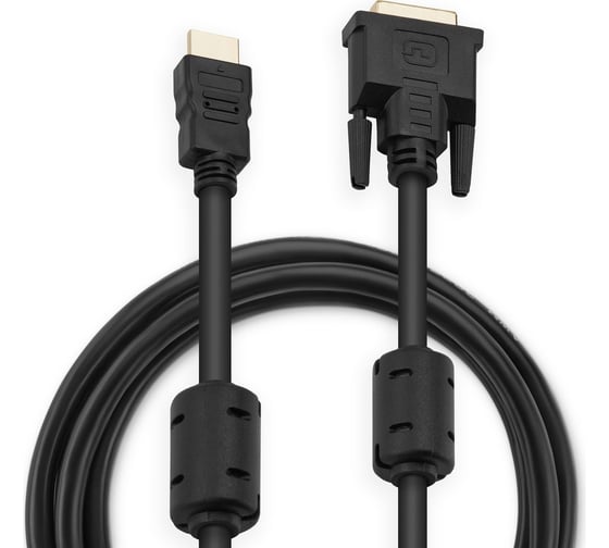 Кабель BURO HDMI (m) DVI-D (m) 1.8м (HDMI-19M-DVI-D-1.8M) ферритовые кольца, черный 817223