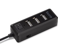 Разветвитель BURO USB 2.0 BU-HUB4-0.5L-U2.0 4 порта, черный 436328
